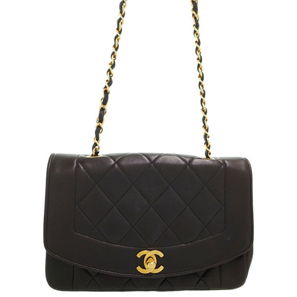 Chanel Handbags - Chanel Diana Matelasse Chain Shoulder Bag Black
